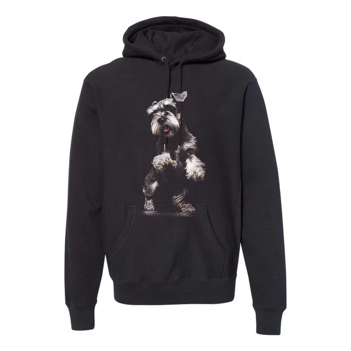 Miniature Schnauzer Dog Art Miniature Schnauzer Premium Hoodie