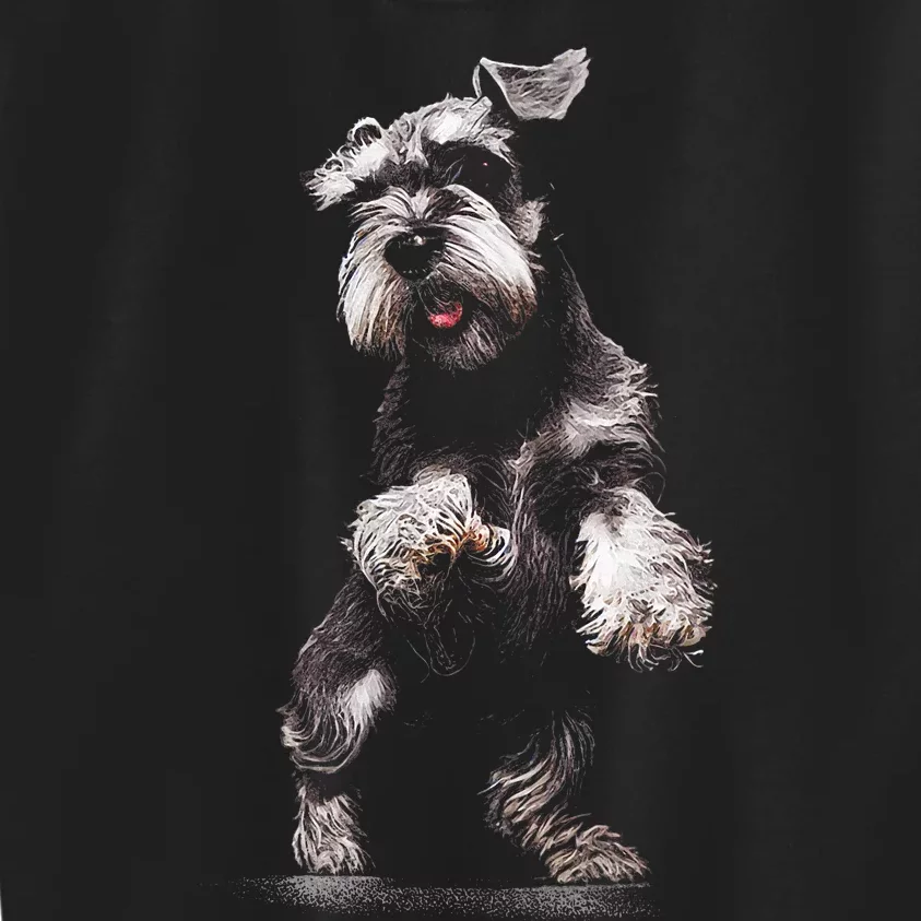 Miniature Schnauzer Dog Art Miniature Schnauzer Kids Sweatshirt