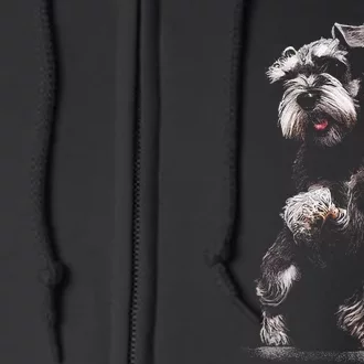 Miniature Schnauzer Dog Art Miniature Schnauzer Full Zip Hoodie