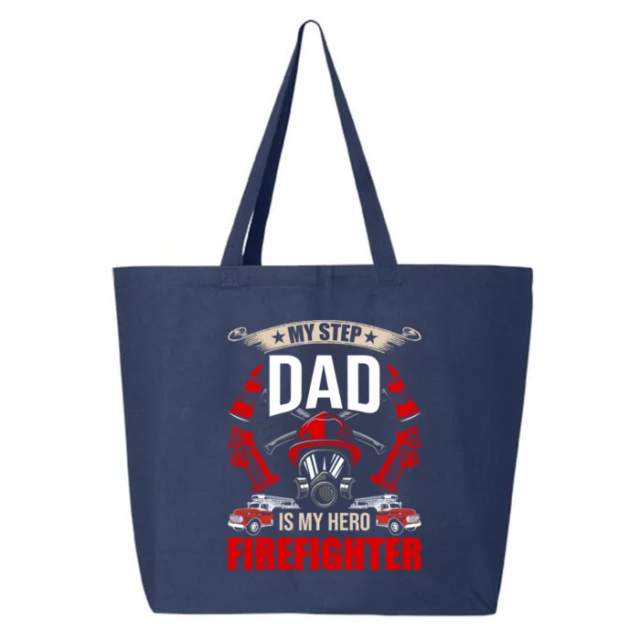 My Step Dad Is My Hero Firefighter Stepdad Cool Gift 25L Jumbo Tote