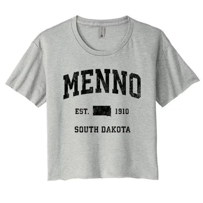 Menno South Dakota Sd Vintage Athletic Women's Crop Top Tee