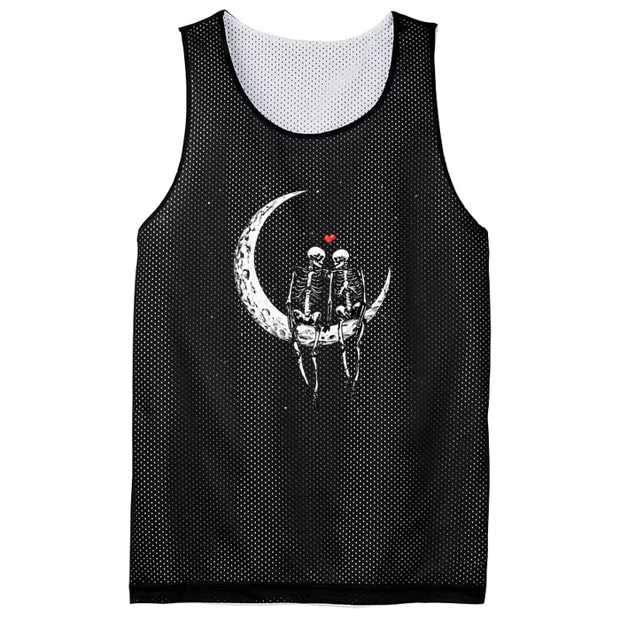 Moonlit Skeleton Duo Halloween Costume Mesh Reversible Basketball Jersey Tank