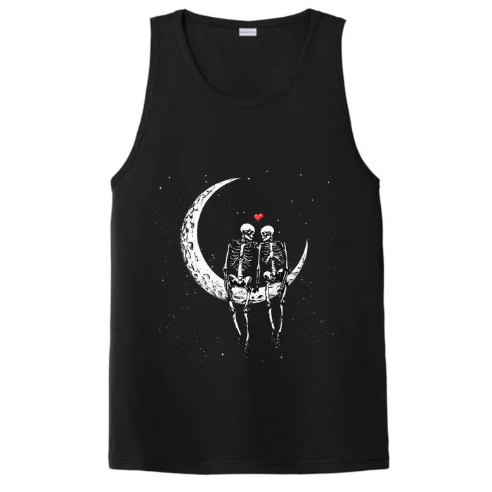 Moonlit Skeleton Duo Halloween Costume Performance Tank