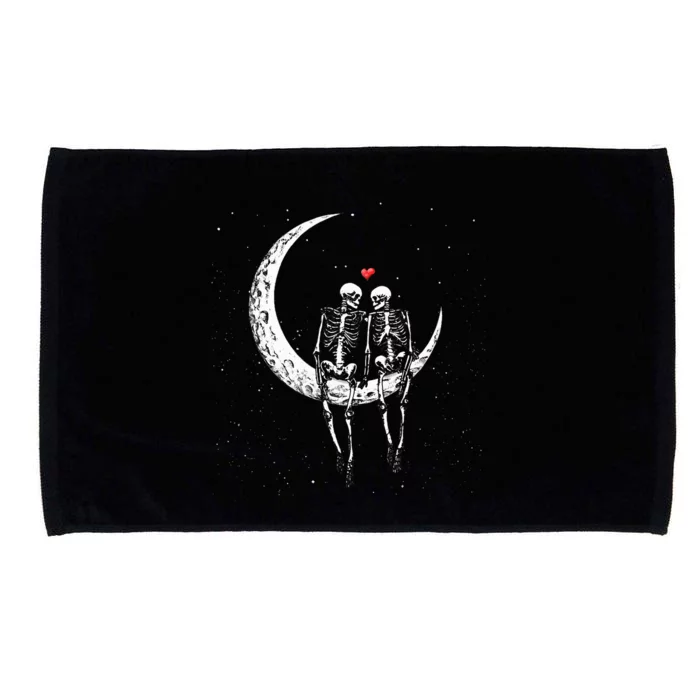 Moonlit Skeleton Duo Halloween Costume Microfiber Hand Towel