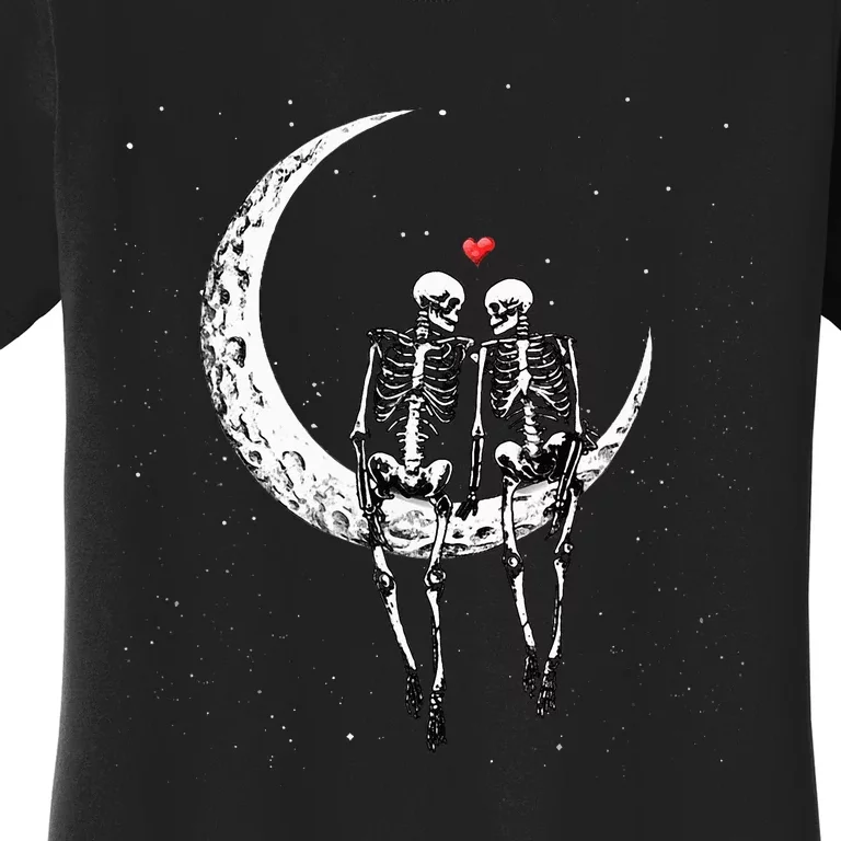 Moonlit Skeleton Duo Halloween Costume Women's T-Shirt