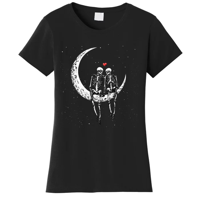 Moonlit Skeleton Duo Halloween Costume Women's T-Shirt