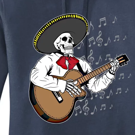 Mariachi Skeleton Day Of The Dead Funny Guitar Player Funny Gift Great Gift Women's Pullover Hoodie