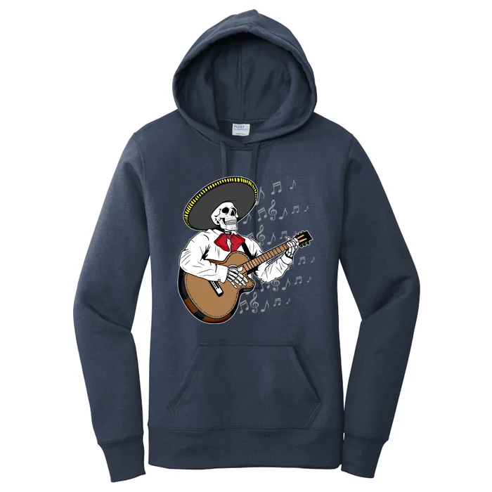 Mariachi Skeleton Day Of The Dead Funny Guitar Player Funny Gift Great Gift Women's Pullover Hoodie