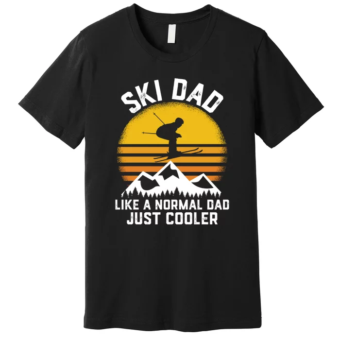 Men Ski Dad Funny Winter Sport Skiing Ski Gift For Men Premium T-Shirt