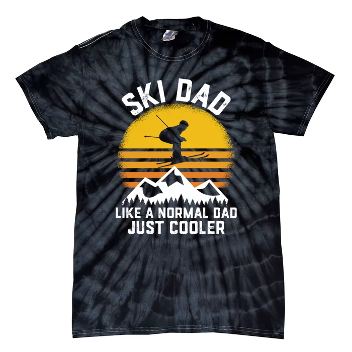 Men Ski Dad Funny Winter Sport Skiing Ski Gift For Men Tie-Dye T-Shirt