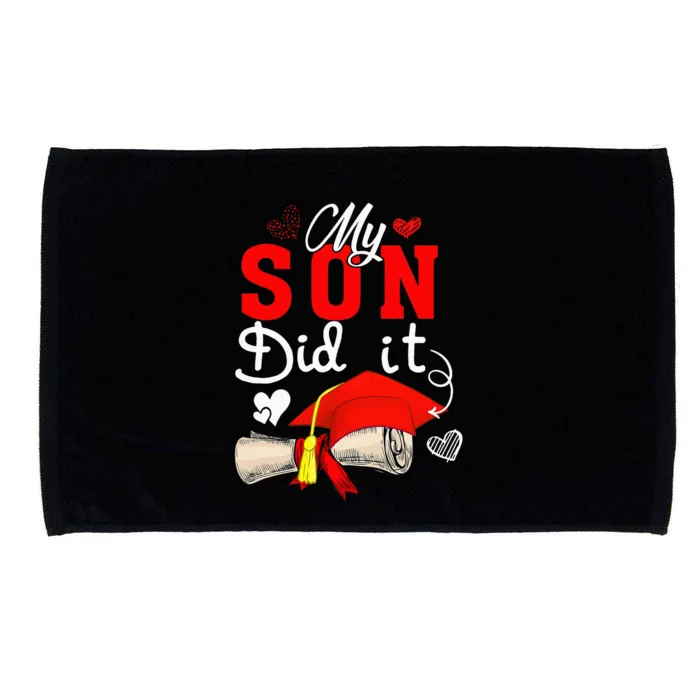 My Son Did It Cute Graduate Cap Proud Son Graduation Microfiber Hand Towel