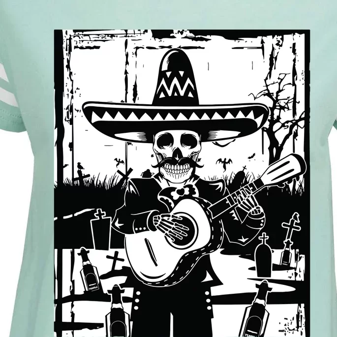 Mariachi Skeleton Dia De Los Muertos Tequila T Enza Ladies Jersey Football T-Shirt