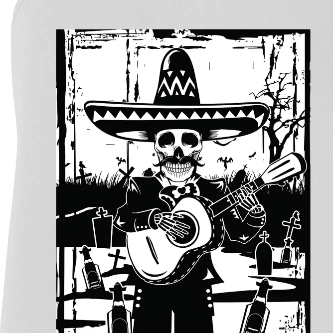 Mariachi Skeleton Dia De Los Muertos Tequila T Women's Racerback Tank