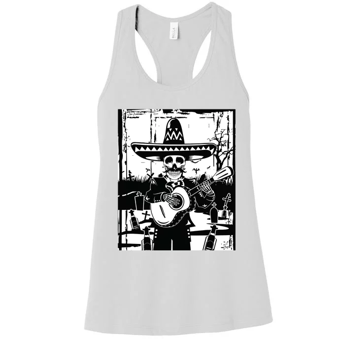 Mariachi Skeleton Dia De Los Muertos Tequila T Women's Racerback Tank