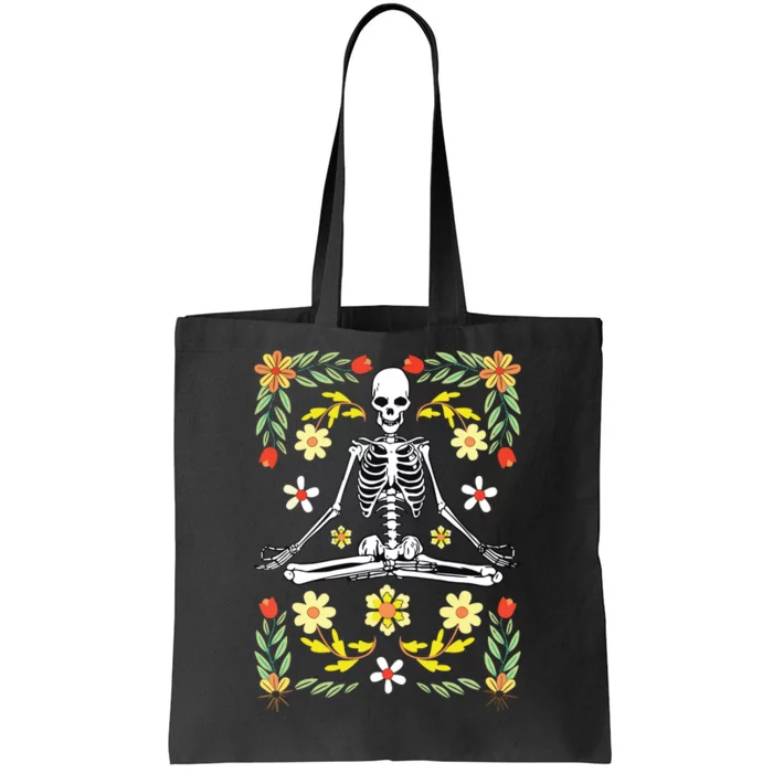 Meditating Skeleton Dia De Los Muertos Mexican Day Of Dead Tote Bag