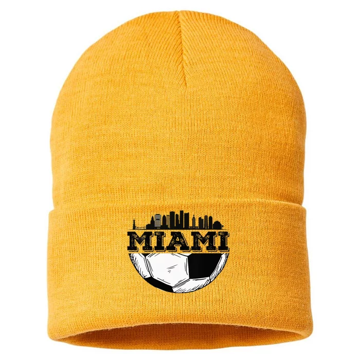 Miami Soccer Distressed Futbol 305 Sustainable Knit Beanie