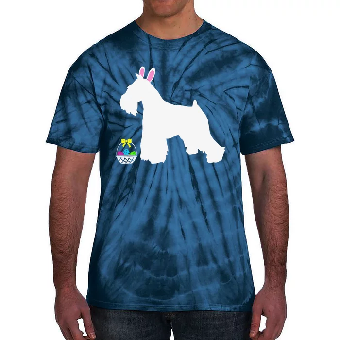 Miniature Schnauzer Easter Bunny Dog Silhouette Tie-Dye T-Shirt