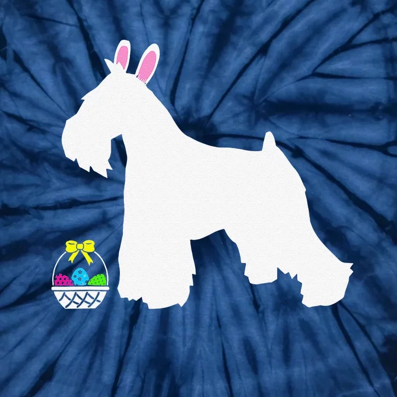 Miniature Schnauzer Easter Bunny Dog Silhouette Tie-Dye T-Shirt