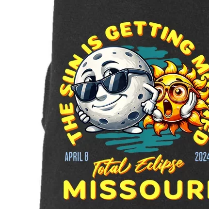 Missouri Solar Eclipse Apr 8 2024 Sun Is Getting Mooned Doggie 3-End Fleece Hoodie