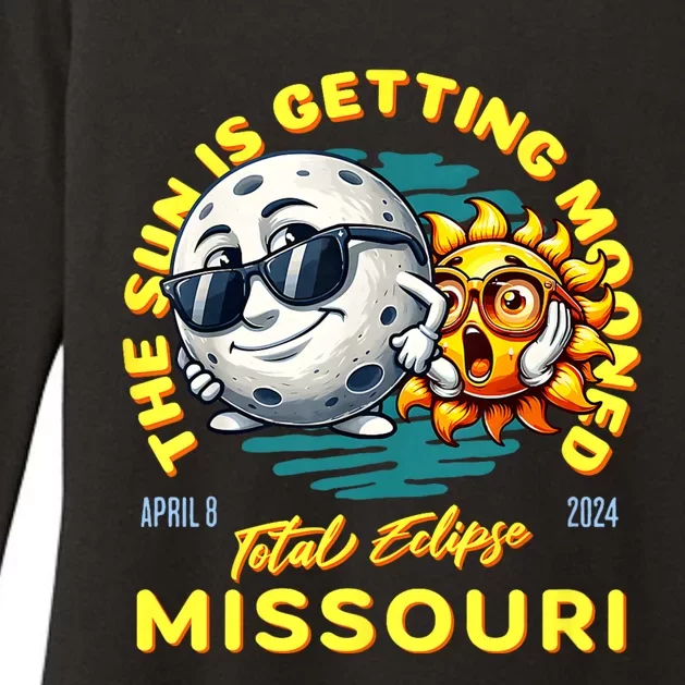 Missouri Solar Eclipse Apr 8 2024 Sun Is Getting Mooned Womens CVC Long Sleeve Shirt