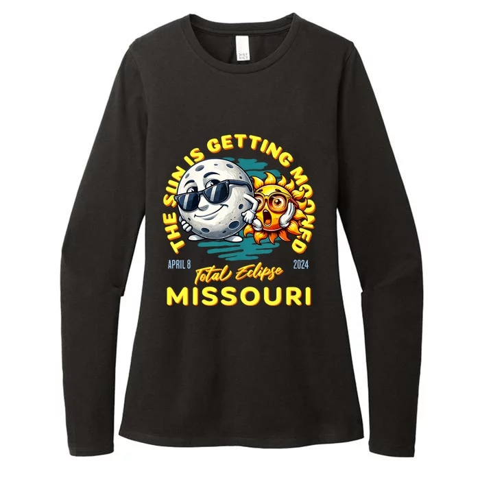 Missouri Solar Eclipse Apr 8 2024 Sun Is Getting Mooned Womens CVC Long Sleeve Shirt