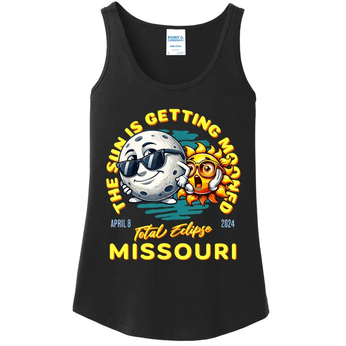 Missouri Solar Eclipse Apr 8 2024 Sun Is Getting Mooned Ladies Essential Tank