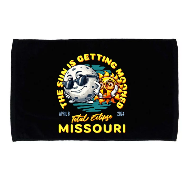 Missouri Solar Eclipse Apr 8 2024 Sun Is Getting Mooned Microfiber Hand Towel