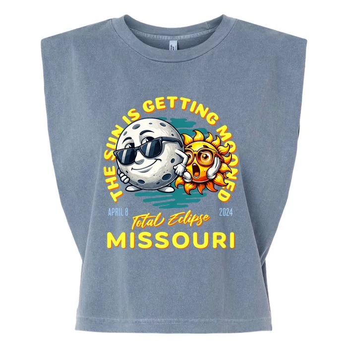 Missouri Solar Eclipse Apr 8 2024 Sun Is Getting Mooned Garment-Dyed Women's Muscle Tee