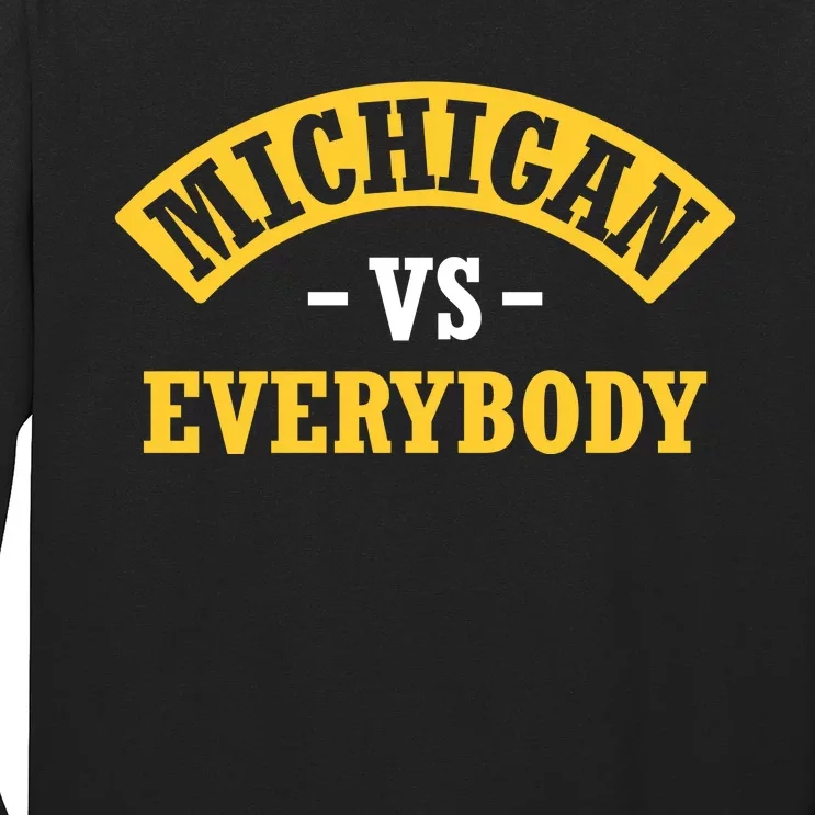 Michigan Sports Fan Pride Bold Statement Apparel Design Long Sleeve Shirt