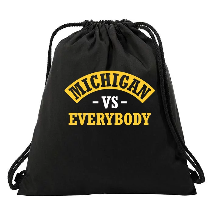 Michigan Sports Fan Pride Bold Statement Apparel Design Drawstring Bag