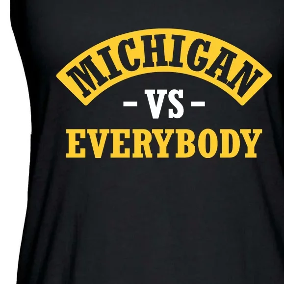 Michigan Sports Fan Pride Bold Statement Apparel Design Ladies Essential Flowy Tank