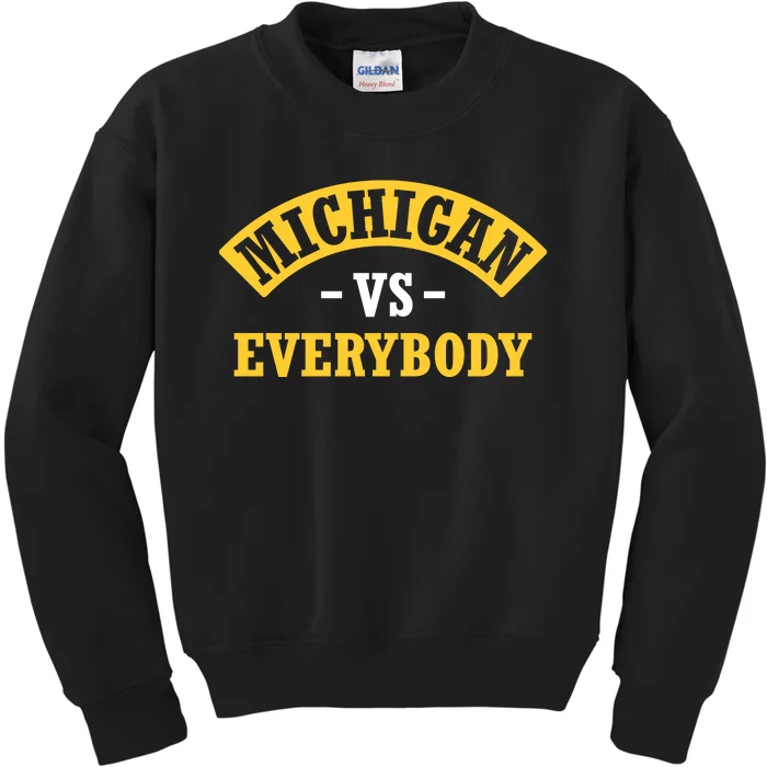 Michigan Sports Fan Pride Bold Statement Apparel Design Kids Sweatshirt