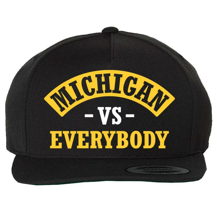 Michigan Sports Fan Pride Bold Statement Apparel Design Wool Snapback Cap