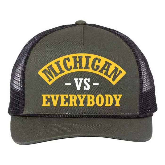 Michigan Sports Fan Pride Bold Statement Apparel Design Retro Rope Trucker Hat Cap