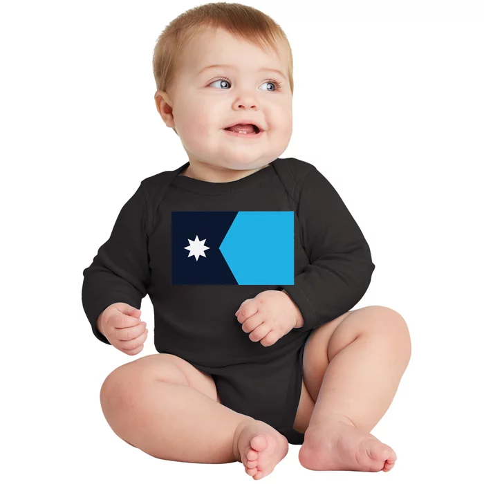 Minnesota State Flag Baby Long Sleeve Bodysuit