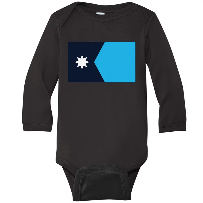 Minnesota State Flag Baby Long Sleeve Bodysuit