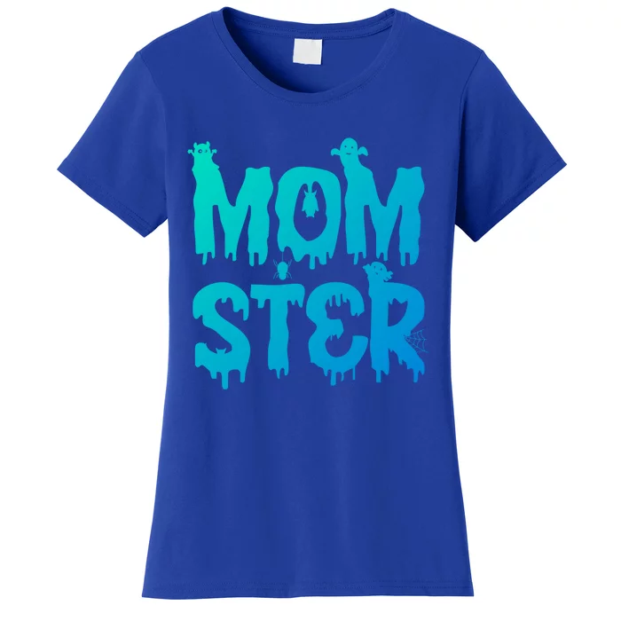 Mom Ster Funny Halloween Mom Spooky Mama Momster Gift Women's T-Shirt