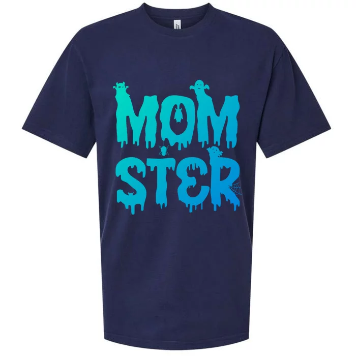 Mom Ster Funny Halloween Mom Spooky Mama Momster Gift Sueded Cloud Jersey T-Shirt