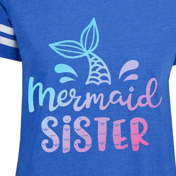 Mermaid Sister Funny Women Family Matching Birthday Enza Ladies Jersey Football T-Shirt