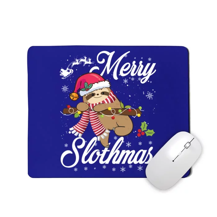 Merry Slothmas Funny Christmas Sloth Pajama Fun Xmas Gift Mousepad