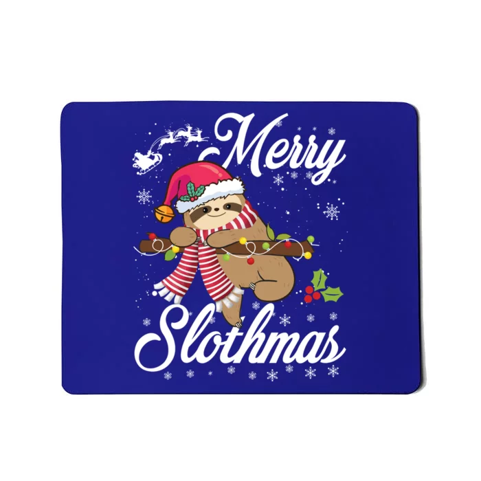 Merry Slothmas Funny Christmas Sloth Pajama Fun Xmas Gift Mousepad