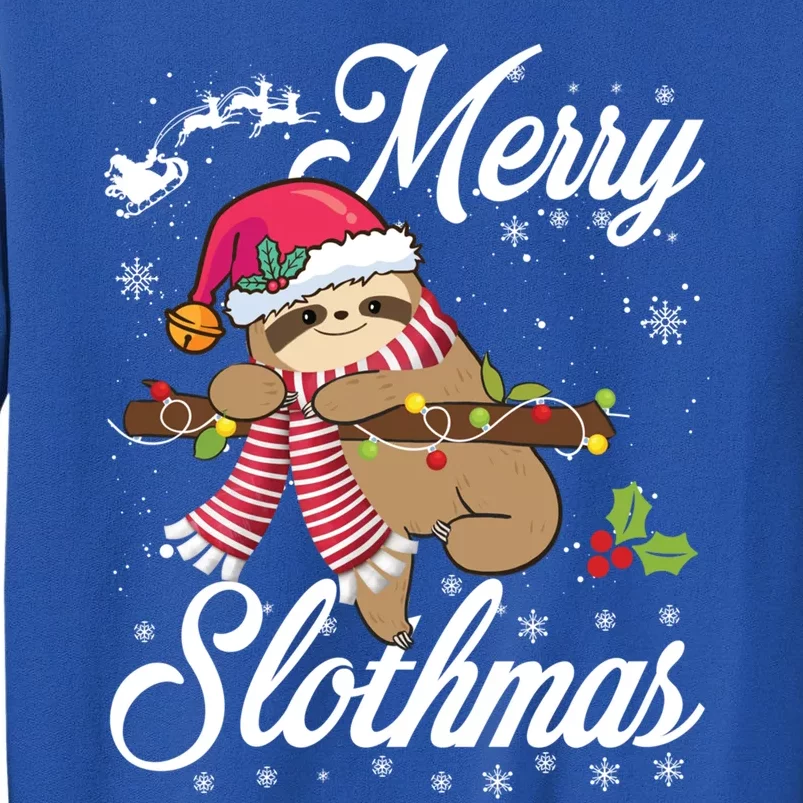 Merry Slothmas Funny Christmas Sloth Pajama Fun Xmas Gift Tall Sweatshirt