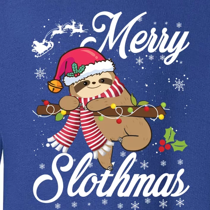 Merry Slothmas Funny Christmas Sloth Pajama Fun Xmas Gift Toddler Sweatshirt