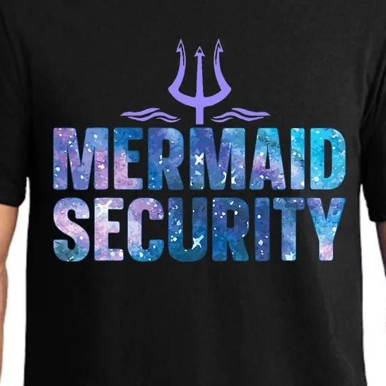 Mermaid Security Funny Dad Mermaid Family Mermaid Squad Pajama Set