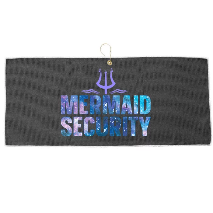 Mermaid Security Funny Dad Mermaid Family Mermaid Squad Large Microfiber Waffle Golf Towel