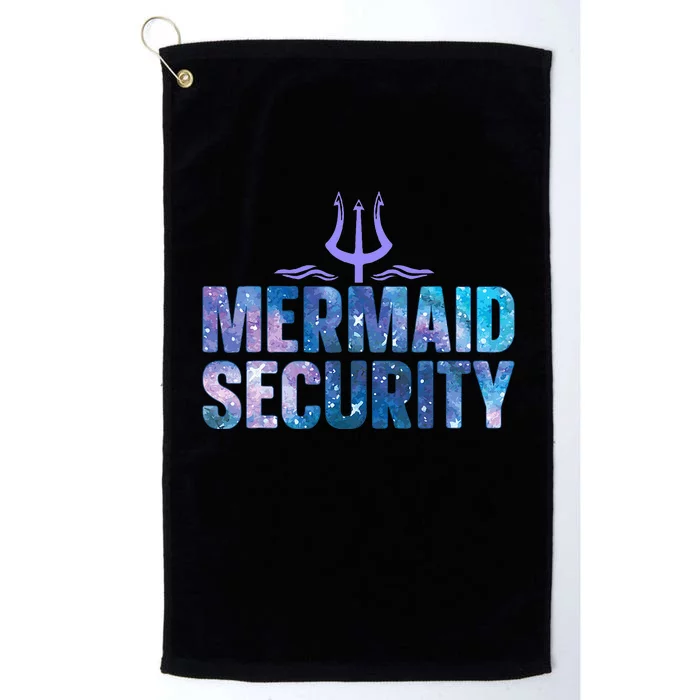 Mermaid Security Funny Dad Mermaid Family Mermaid Squad Platinum Collection Golf Towel