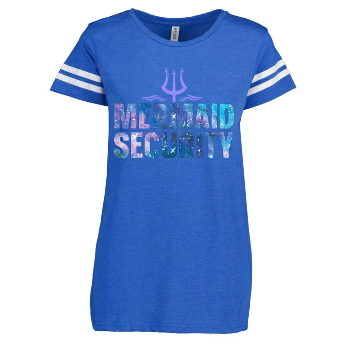 Mermaid Security Funny Dad Mermaid Family Mermaid Squad Enza Ladies Jersey Football T-Shirt