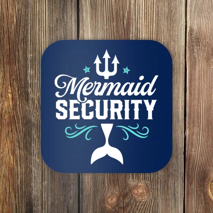 Mermaid Security Funny Merman Swimmer Swimming Birthday Gift Coaster