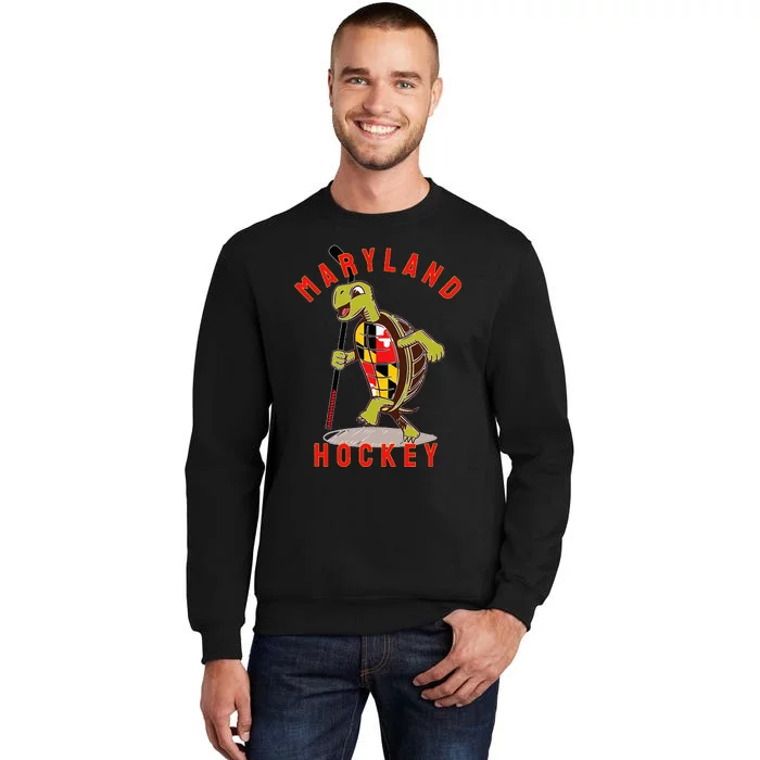 Maryland State Flag Turtle Hockey Baltimore Sports Sweatshirt