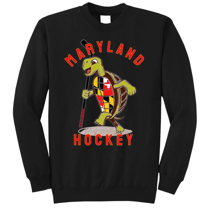 Maryland State Flag Turtle Hockey Baltimore Sports Sweatshirt